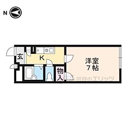 レオパレスケイ 1Kの間取図画像