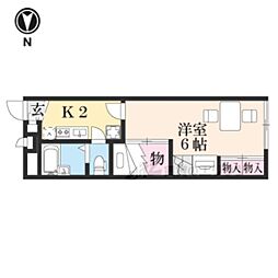 レオパレスコーポコタニ 1Kの間取図画像