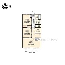 Cantis LazyII 2LDKの間取図画像