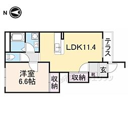 ウォーカー・ヒル2 1LDKの間取図画像