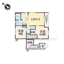 メゾンみやびC 2LDKの間取図画像