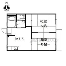 ファミールコーポ高屋7 2DKの間取図画像
