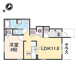 カーサ・フォレスタ 1LDKの間取図画像