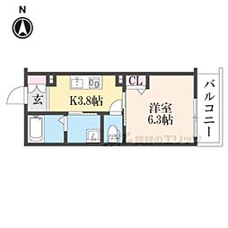 シャーメゾンCH 1Kの間取図画像