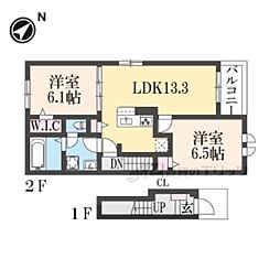 マーベラスフチガキ2 2LDKの間取図画像