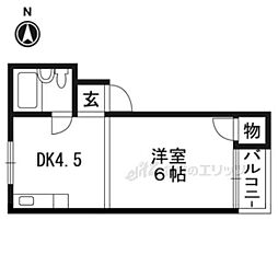 サンハイツ杉A 1DKの間取図画像