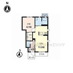 シャルマン小倉 1LDKの間取図画像