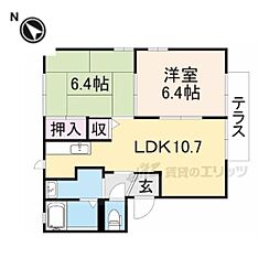 コーポミネゾノ1 2LDKの間取図画像