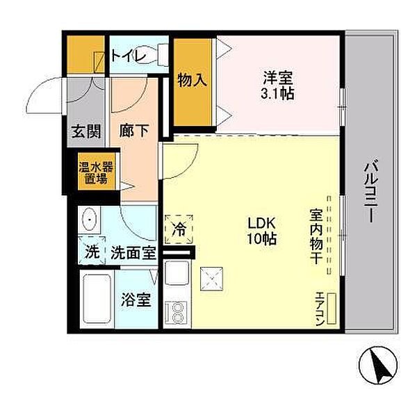 ディアコート馬橋 ｜千葉県松戸市西馬橋幸町(賃貸アパート1LDK・1階・37.43㎡)の写真 その2