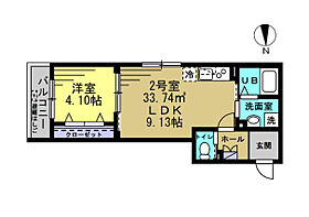 SK豊四季 102 ｜ 千葉県柏市篠籠田（賃貸アパート1LDK・1階・33.74㎡） その2