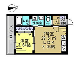 メゾン・ド・Plum新松戸 102 ｜ 千葉県松戸市新松戸2丁目（賃貸アパート1LDK・1階・29.51㎡） その2