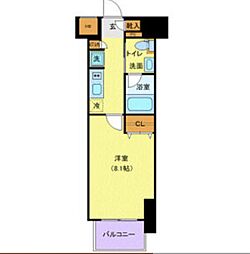 ライトハウス大塚 13階1Kの間取り