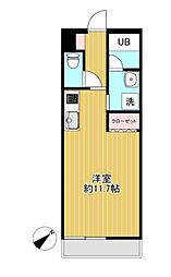 JR山手線 巣鴨駅 徒歩8分の賃貸マンション 1階ワンルームの間取り