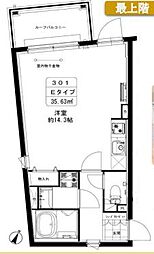 東京メトロ南北線 本駒込駅 徒歩5分の賃貸マンション 3階ワンルームの間取り