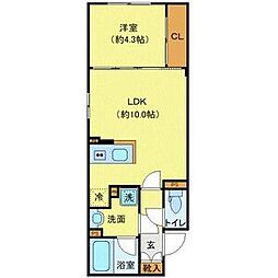 都営三田線 板橋区役所前駅 徒歩5分の賃貸マンション 4階1LDKの間取り