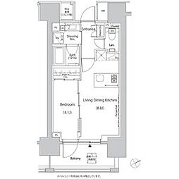西武池袋線 椎名町駅 徒歩5分の賃貸マンション 16階1LDKの間取り