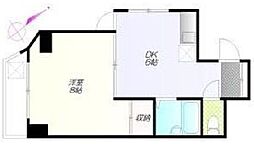 JR山手線 駒込駅 徒歩8分の賃貸マンション 8階1DKの間取り