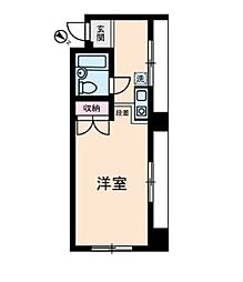 JR山手線 大塚駅 徒歩8分の賃貸マンション 3階ワンルームの間取り