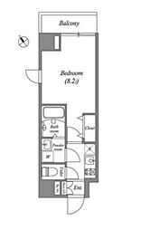 JR山手線 田端駅 徒歩10分の賃貸マンション 4階1Kの間取り
