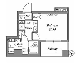 東京メトロ丸ノ内線 池袋駅 徒歩7分の賃貸マンション 4階1Kの間取り