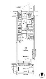 東武東上線 下板橋駅 徒歩5分の賃貸マンション 1階1Kの間取り