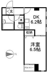 都営大江戸線 落合南長崎駅 徒歩6分の賃貸マンション 4階1DKの間取り