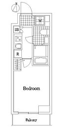 西武池袋線 中村橋駅 徒歩3分の賃貸マンション 1階1Kの間取り