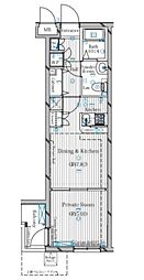 JR山手線 大塚駅 徒歩8分の賃貸マンション 1階1DKの間取り