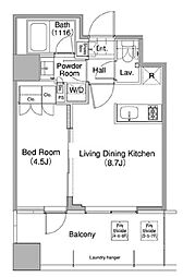東京メトロ有楽町線 東池袋駅 徒歩9分の賃貸マンション 7階1LDKの間取り