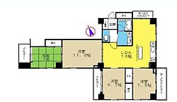 西武豊島線 豊島園駅 徒歩1分の賃貸マンション 5階4LDKの間取り