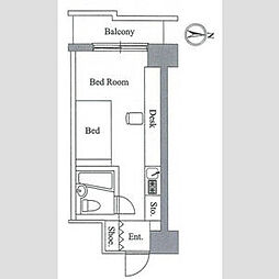 JR山手線 田端駅 徒歩9分の賃貸マンション 7階ワンルームの間取り