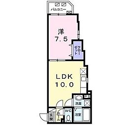 西武池袋線 東長崎駅 徒歩5分の賃貸アパート 2階1LDKの間取り