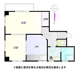 東京メトロ丸ノ内線 池袋駅 徒歩6分の賃貸マンション 2階2DKの間取り