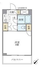 都営三田線 千石駅 徒歩1分の賃貸マンション 2階1Kの間取り