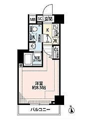 西武池袋線 中村橋駅 徒歩8分の賃貸マンション 1階1Kの間取り