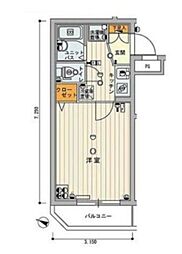 西武有楽町線 練馬駅 徒歩8分の賃貸マンション 2階1Kの間取り