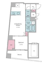 都営三田線 西巣鴨駅 徒歩10分の賃貸マンション 2階1LDKの間取り