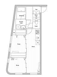 JR山手線 巣鴨駅 徒歩10分の賃貸マンション 3階2LDKの間取り