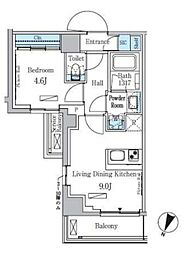 PARKAXIS大塚サウスレジデンス 1LDKの間取図画像
