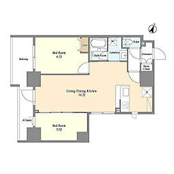 KDXレジデンス本蓮沼 2LDKの間取図画像