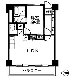 要町ハイム 1LDKの間取図画像