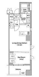 コンフォリア東池袋WEST 1LDKの間取図画像