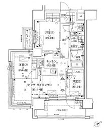 シャリエ椎名町 3LDKの間取図画像