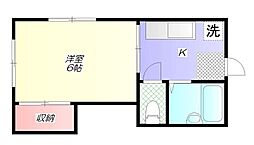 宏洋ハウス 1Kの間取図画像