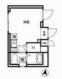 crealOUJINorth ワンルームの間取図画像