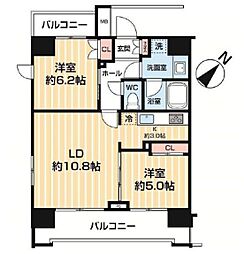 フュージョナル王子ハイズ 2LDKの間取図画像