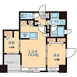グランカーサ文京千石 2LDKの間取図画像