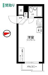 グランドコート駒込 ワンルームの間取図画像