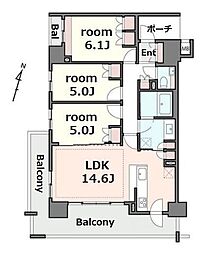 シティハウス世田谷桜丘 3LDKの間取図画像