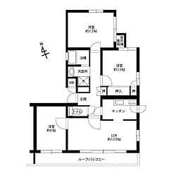 ハウス松原 3LDKの間取図画像